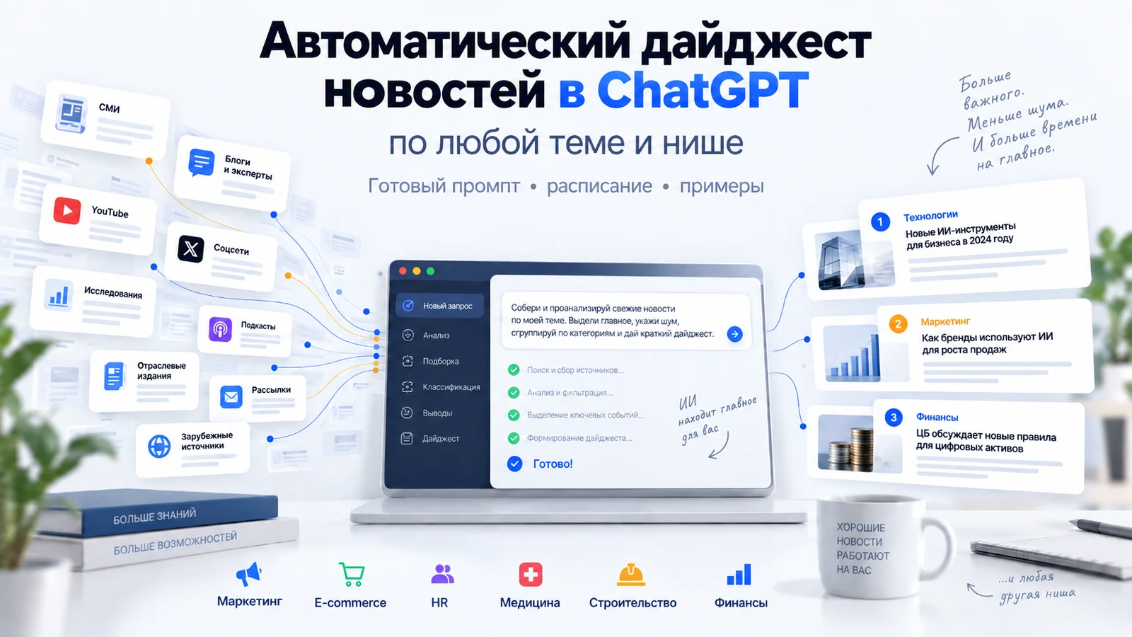 Автоматический дайджест новостей в ChatGPT по любой теме